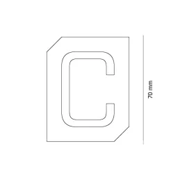 Plaque de porte ou murale « C » / Noir mat