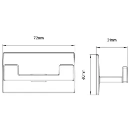 Patère adhésive MODIO / Chrome brillant