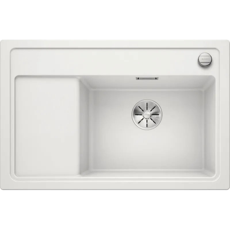 Évier en grès Blanco ZENAR XL 6 S Compact avec commande d’évacuation excentrée / Blanc