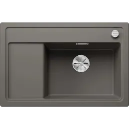 Évier en grès Blanco ZENAR XL 6 S Compact avec commande d’évacuation excentrée / Gris volcan