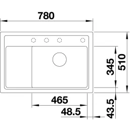 Évier en grès Blanco ZENAR XL 6 S Compact avec commande excentrée / Café