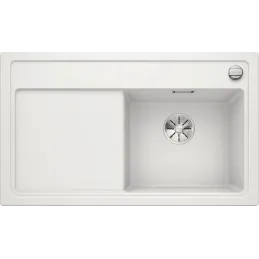 Évier en grès Blanco ZENAR 45 S avec commande excentrée / Blanc, égouttoir à droite