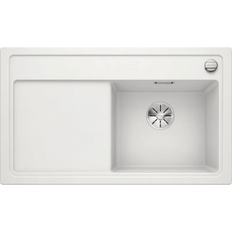 Évier en grès Blanco ZENAR 45 S avec commande excentrée / Blanc, égouttoir à droite