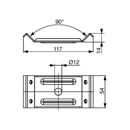 Raccord d’angle pour table 54 mm / zinc blanc