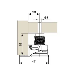 Pied réglable pour chant INTEGRATO G 19 mm