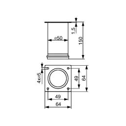 Pied de meuble MOLAN / Acier inoxydable