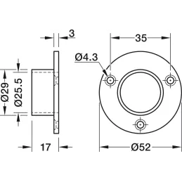 Embout de tringle de penderie – rond / doré