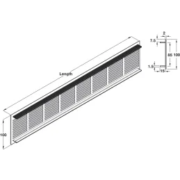 Grille d’aération pour radiateur 100 mm / Blanche