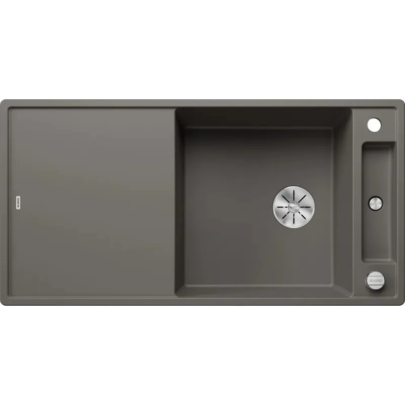 Évier en grès Blanco AXIA III XL 6 S avec commande excentrée / gris volcan