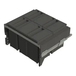Poubelle coulissante STAR 600 mm – 2 × 17 L + 2 × 8 L avec fixations de porte / Anthracite