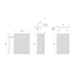 Lot de 2 plinthes de cuisine de 2,35 m avec accessoires PLASLINE / Argent