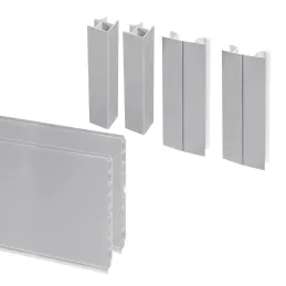 Lot de 2 plinthes de cuisine de 2,35 m avec accessoires PLASLINE / Argent