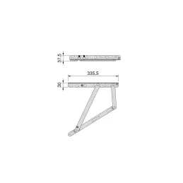 Kit de mécanisme de relevage de lit avec pistons pour largeur CANAPE 90 / Noir