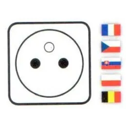 Prise électrique escamotable EVOline BackFlip FRENCH + recharge USB 1x / Imitation inox