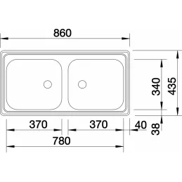 Évier en acier inoxydable Blanco TOP EE 4x4