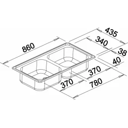 Évier en acier inoxydable Blanco TOP EE 4x4