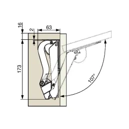 Mécanisme basculant KESSEBOHMER FREEspace mini PTO / Noir
