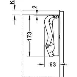 Mécanisme basculant KESSEBÖHMER FREEspace mini PTO / Gris