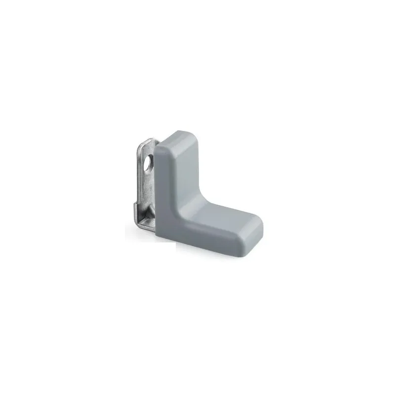Équerre métallique avec embout en PVC / Gris