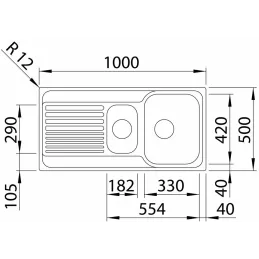 Évier en acier inoxydable Blanco TIPO 8 S