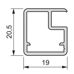 Profil pour portes en aluminium PLUS 7 / Noir structuré