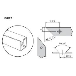 Profil pour portes en aluminium PLUS 7 / Noir structuré