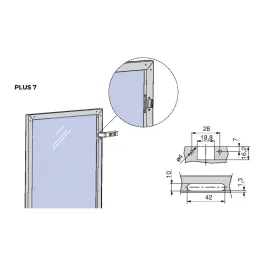 Profil pour portes en aluminium PLUS 7 / Noir structuré