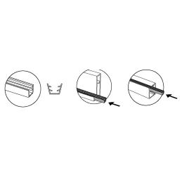 Profil pour portes en aluminium PLUS 7 / Noir structuré