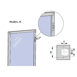 Profil pour porte en aluminium PLUS 11 / Noir texturé