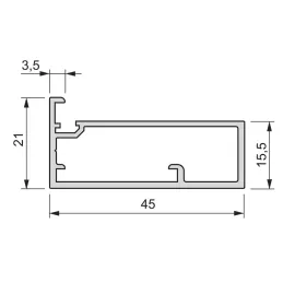 Profil pour porte en aluminium PLUS 11 / Noir texturé