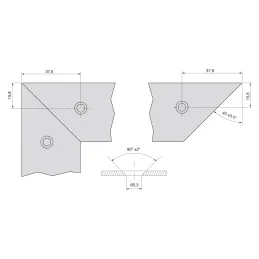 Kit d’équerres pour profil PLUS 4 et PLUS 11 / Vis argentées