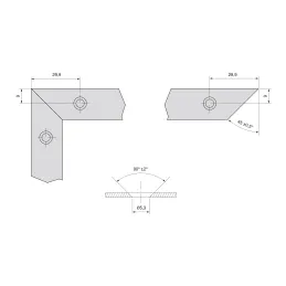 Kit d’équerres pour profilé PLUS 7 / Vis noires