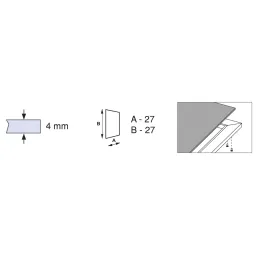 Joint pour verre pour profilé de portes en aluminium PLUS 4 et PLUS 7 / Noir