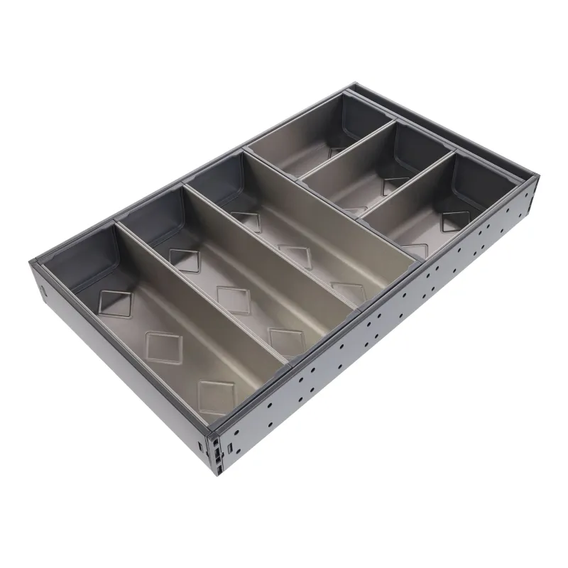 Range-couverts en acier inoxydable pour tiroir de cuisine 3 + 3 / Inox - gris