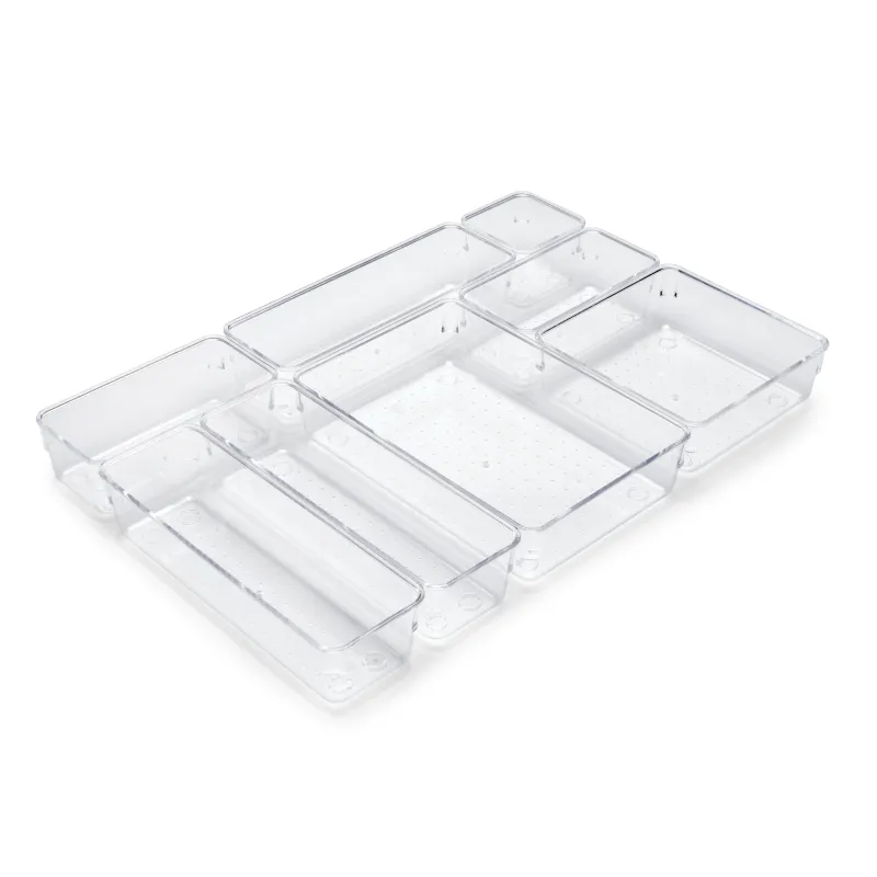 Organisateur de tiroir de salle de bains CUBE – 8 boîtes / Transparent