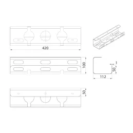 Support de câbles sous bureau AURO 420 mm / Noir mat