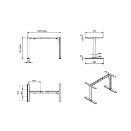 Structure de bureau électrique réglable en hauteur MAROL / Noir