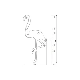 Patère murale FLAMINGO / Noir mat