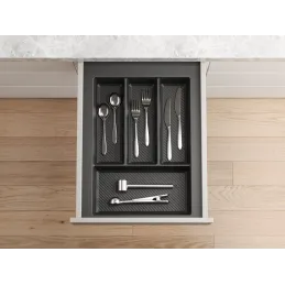 Range-couverts CRISTALL à surface antidérapante / Anthracite
