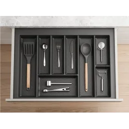 Range-couverts CRISTALL à surface antidérapante / Anthracite