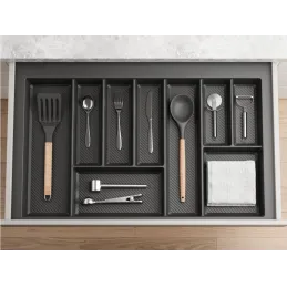 Range-couverts CRISTALL à surface antidérapante / Anthracite