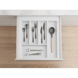 Range-couverts CRISTALL à surface antidérapante / Blanc