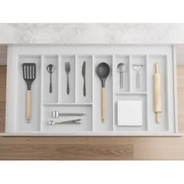 Range-couverts CRISTALL à surface antidérapante / Blanc
