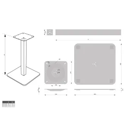 Pied de table LUXIA / Noir mat