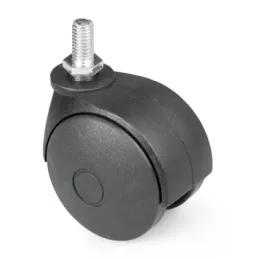 Roulettes de meuble noires avec vis WORK – sans frein / 50 mm