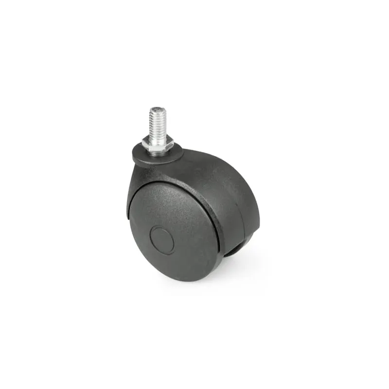 Roulettes de meuble noires avec vis WORK – sans frein / 50 mm