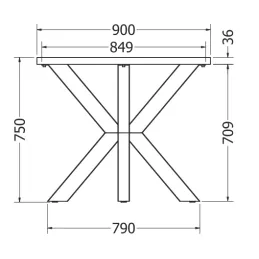 Structure de table MARBELLA / Noir mat