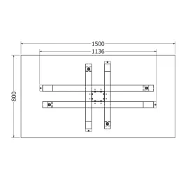 Structure de table LISABON / Noir mat