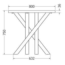 Structure de table LISABON / Noir mat
