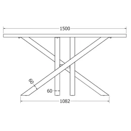 Structure de table LISABON / Noir mat